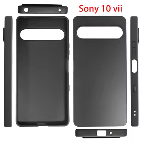 Matte Shockproof Phone Case For Sony Xperia 10 VII Soft TPU Cover Black Cases For SONY Xperia 10VII 