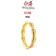 Wing Sing 916 Cincin 5G Emas Buluh Bamboo Exclusive 916  / 节节高升竹节916金戒指 / Bamboo 916 Ring