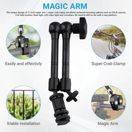(PQAT) Magic Arm With Super Clamp 11 inch Articulating Friction Crab Clamp With 1/4 inch And 3/8 inc