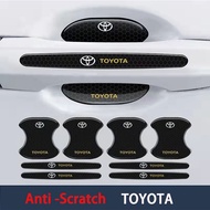 [Toyota] 8pcs Toyota Car Door Handle Protector Inner Bowl Anti Scratch Reflective Sticker Decal for Toyota Vios Crown Hilux Passo Wish Yaris RAV4 Cross Avanza