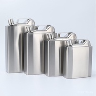 Russian Stainless Steel Square Cross-Border Oil Jug Outdoor Large Wine Jug Wine Bottle Thickened Whi