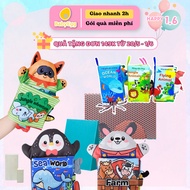 Puppet cloth book for newborn babies to create chewing sounds and develop animal-shaped senses for b