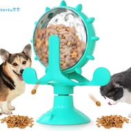 SOCSU Cat Treats Dispenser Toy, Interactive Rotatable Wheel Slow Feeder,  360° Rotating Improve IQ F