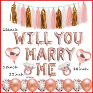 31PCS/set 16inch WILL YOU MARRY ME Balloon Set Wedding Proposal Balloon party decoration foil balloo
