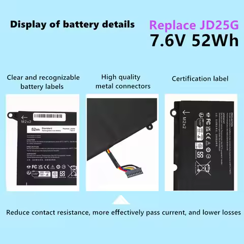 JD25G Laptop Battery For Dell 13 13D 9343 9350 13D-9343 13-9350-D1508 5K9CP JHXPY RWTIR 0N7T6 90V7W 