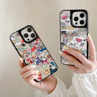 Hello Summer Stickers Soft Frame Mirror  Phone Case for iPhone 15 14 13 12 11 Pro Max Plus