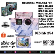 GOPRO HERO 4 , HERO 5 , HERO 6 , HERO 7, SJCAM 5000 , XIAOMI YI CAM 2K STICKER SKIN (DESIGN 254)