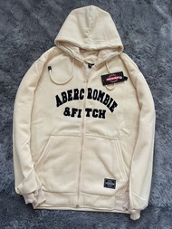 JAKET SWEATER HOODIE ABERCROMBIE ZIPPER ABBU LOGO BORDIR PRIA & WANITA BAHAN FLEECE TEBAL