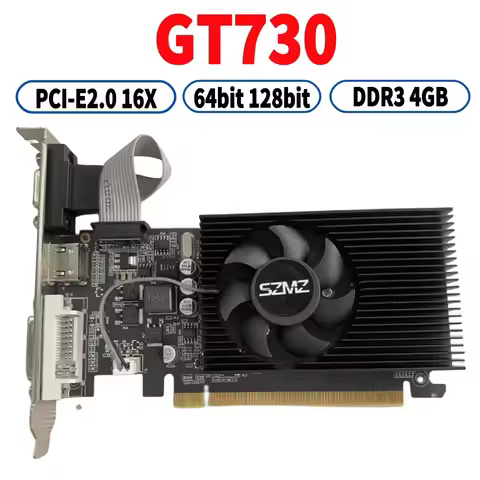 GT730 Video Card 4GB PCI-E2.0 16X DDR3 Graphics Card with Cooling Fan with VGA DVI HDMI-compatible P