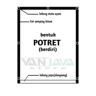 Terpal Tirai Plastik Tebal Transparan L5 x T2 Mata Ayam List Samping Hitam Lubang Pipa Serbaguna Ant