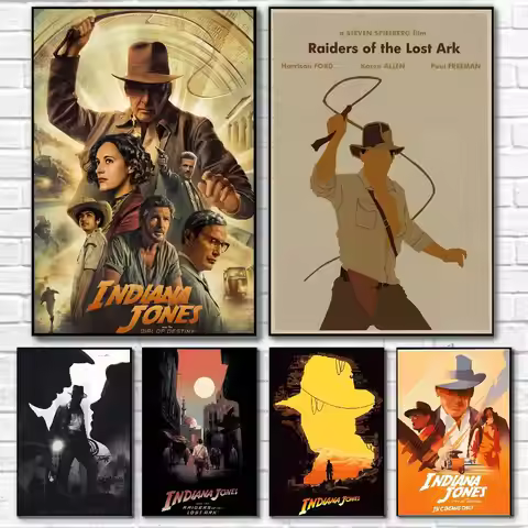 Classic Adventure Movies Indiana Jones-A Poster Canvas painting poster with prints Home bedroom livi
