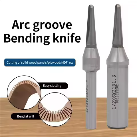 HUHAO 2PCS/1PC TCT Arc Groove Bending Milling CutteV-Shaped Round Bottom Slotter for Wood/Plywood/MD