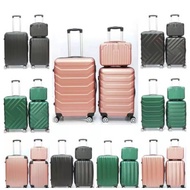 ABS quality travel luggage bag suitcases 3in1 or 2in1 24 inch+20 inch+14 inch plain beg bagasi 14" 2