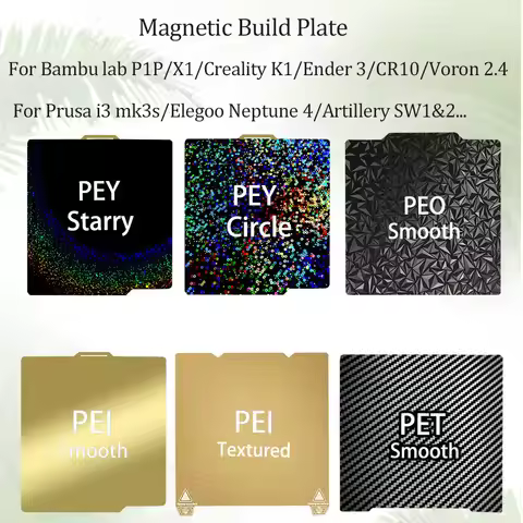 PEY PEO PET PEI Magnetic Build Plate 235x235 235x235 310x310 220x220 For Bambu lab Elegoo Neptune 4 