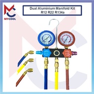 PRO-LAX Air-Cond Dual Aluminium Manifold Gauge LX-1004 (R12, R134a, R22)