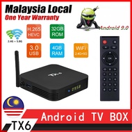 【Full Loaded Apps】NEW TX6 TVBOX 4GB 64GB Android 9 6K H6 Support WiFi 4K HDR+ Android BOX H.265 Streaming Media Player IPTV Smart Android Box