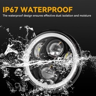 5.75 inch Black Round Motorcycle LED Headlight DRL Angel eyes For Harley Davidson Dyna Sportster Her