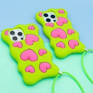 【Candies】iPhone 15 系列 - Happy & Free愛心手機殼 綠