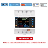 3P 100A Tuya WiFi Smart Bi-Directional Energy Power kWh Meter Leakage Over Under Voltage Protector R