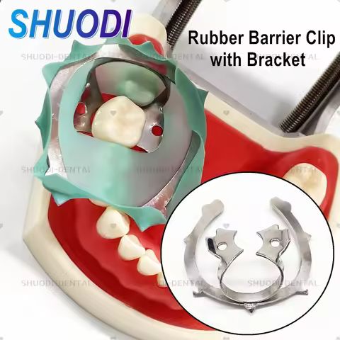 Dental Clip Rubber Dam Clamps clip with Bracket Holder Dental Rubber Dam Clamp Clip