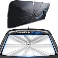 Custom-Fit for Mitsubishi Windshield Sun Shade Umbrella, 360°Rotation Bendable Car Umbrella Sunshade