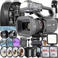 Panasonic HC-X2000 UHD 4K Professional Camcorder + Backpack + 2 Pack 64GB Memory Card + Flash Acceso