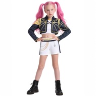 C8K-POP Witch Hunters cos Costume Children Black Gold Print High-End Stage Costume Halloween Song Co