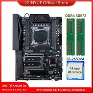 JGINYUE X99 Motherboard E5 2680 V4 Processor DDR4 16GB(2*8GB) RAM