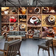 Custom wallpaper mural Coffee Beans Coffee Cup Photo Custom Wallpaper Cafe Cake Shop Restaurant Afte