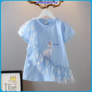 [1-9 Years] Frozen Dress Baju Baby Girl Pink Elsa Dress Kids Dress Girl Dress Baby Girl Princess Dre