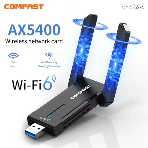 AX5400 Adaptador Wifi 6E Usb 3.0 Adapter 5Ghz/2.4G/6G Antena Wi fi 6 Para 802.11AX PC Ethernet Wirel
