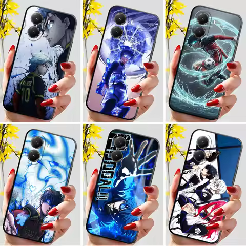 Soft Silicone Phone Case for Xiaomi Poco M8 F8 X8 Pro Max Blue L-Lock Isagi Yoichi Shell X7 F7 M7 X6