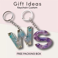 Special Color Resin Art Letter Keychain "Smoke" l Keychain l Accessories l Couple