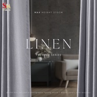 【SM CURTAIN】 LINEN 270CM BLACKOUT CURTAIN FREE CUSTOM-MADE HOOK & RING WINDOW & SLIDING DOOR