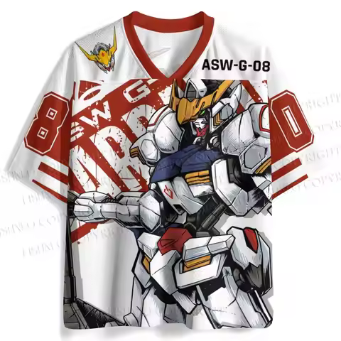 Men's New Gundam Barbatos Jersey Short Sleeve Mobile Suit Gundam Iron-Blooded Orphans Anime Mecha Fa