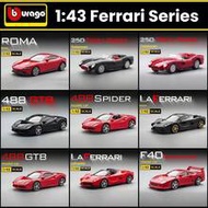 Burago 1:43 Scale Ferrari Lafa, Enzo, 458, 488, F40, Roma, 250 Testa Rossa, Purosangue, SP1, Portofi