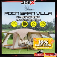 JDEX Vidalido Poon Saan Villa Tent Two Rooms Living Manual Unta Tent Type Black Khemah Camping Water