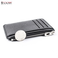 ZOOPF Men Wallet Solid Color Textured PU Zipper Card Holder Mini Coin Purse Solid Color Textured PU Zipper Card Holder Casual Men Wallet Men Casual Daily