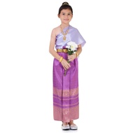 ชุดไทยเด็ก ชุดไทยเด็กหญิง ชุดผ้านุ่งหน้านางเด็ก ชุดไทยผ้าถุงเด็ก ชุดสไบเด็กหญิง ชุดไทยประยุกต์เด็กหญิง Thai Dress Thai Costume for Girls