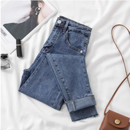 Alisa.sonya กางเกงยีนส์รัดรูปสูงของผู้หญิง