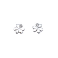 Top Cash Jewellery 9K White Gold Clover Earrings