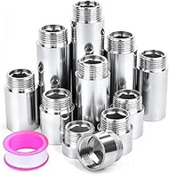 Faucet Extension 1/2 Inch 80mm Faucet Extensions Brass Chrome Plated 1 Piece Extension Fitting Water