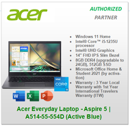 Acer Everyday Laptop - Aspire 5 | A514-55-554D (Active Blue)
