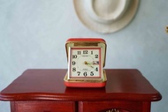 日本雜貨-Vintage SEIKO精工機械式發條鐘旅行摺疊隨身時鐘-紅