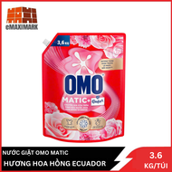 Nước Giặt Omo Matic Cửa Trên Hương Hoa Hồng Ecuador Túi 3.6KG