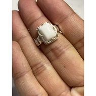 Cincin Perak Marjan Putih Asli (Bwh Merah)