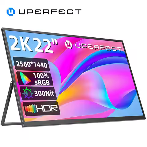 UPERFECT 22 Inch Computer Display Monitor 2K QHD 1440P 100%sRGB IPS Screen W/ Kickstand For Laptop P