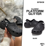 Crocs รองเท้าแตะ รองเท้าแบบสวม รองเท้าลำลอง รองเท้า Crocs Women W Classic Platform Glitter 207241-00