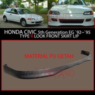 HONDA CIVIC 1992-1995 EG EG6 EJ1 EJ2 EH SR4 Generasi ke-5 TYPE R NAMPAK SKIRT DEPAN BIBIR MATERIAL P