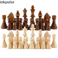 INKPULSE​ 32PCS Wooden Chess, 2.2 in Wooden Word Chess Set, Pawns International Delicate Standard Ch